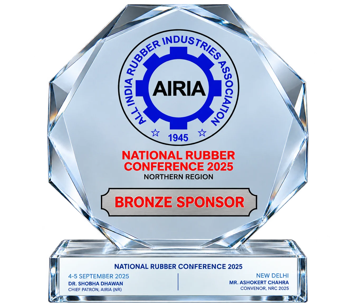 Bronze Sponsor Crystal Award Trophy